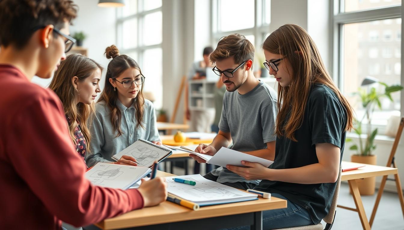Students working in research laboratory